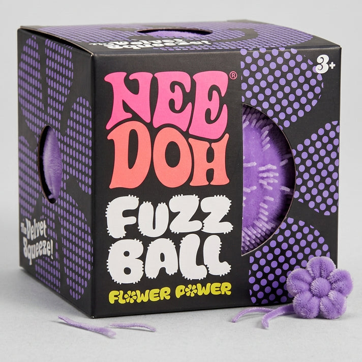 Schylling Nee-Doh Fuzz Ball Flower Power Purple Fuzzball